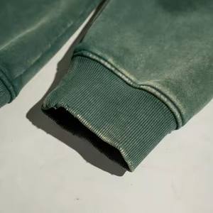 Heavyweight 450GSM Oversized Fit Hoodie Hommes Sun Fade Washed Recadrée Ourlet Brut Logo Personnalisé À Capuche Disponible En Stock Pour Hommes - Product Image 6