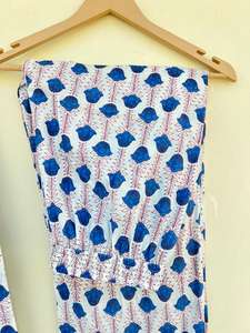 Pijama de Algodón Popelín 100% Hecho a Mano en India, con Estampado Floral de Lujo, Transpirable, Suave, Informal, Elegante, para Otoño y Verano - Product Image 5
