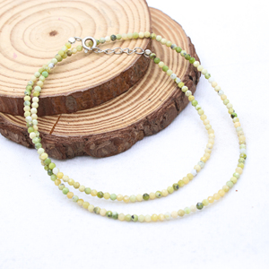 Calcédoine jaune naturelle en argent sterling 925 faite à la main perles rondes à facettes collier de guérison du plexus solaire Chakra - Product Image 3
