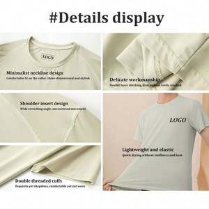 เสื้อยืดผ้าไอซ์ซิลค์สำหรับผู้ชายเสื้อยืดผ้ายืดน้ำหนักเบาพิมพ์ลายได้ตามต้องการ - Product Image 5