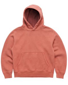 Sweat-shirt à capuche unisexe en molleton lourd de couleur brique, uni, à enfiler, en coton doux, streetwear, poche kangourou, design personnalisé OEM - Product Image 1