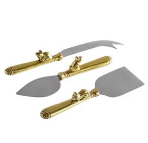 Ensemble de couteaux à fromage à manche métallique doré, épandeur de beurre et outils à fromage en acier inoxydable avec manche en métal de qualité supérieure - Product Image 5