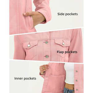 Chaqueta vaquera de manga regular de alta calidad para mujer, chaqueta vaquera para mujer y Niña - Product Image 4