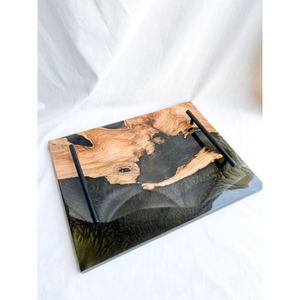 Bandeja de servicio de resina de una sola pieza hecha a mano Material de madera de alta calidad Tamaño personalizado para comida ¡Gran valor! - Product Image 3