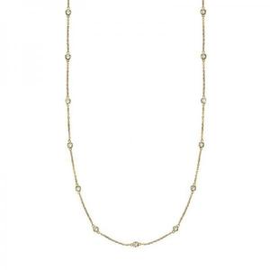 Collar de Diamantes Cultivados en Laboratorio de 1.50 Quilates y 36 Pulgadas de Largo, en Oro Amarillo de 9 Quilates, Elegante Collar de Diamantes con Engaste de Bisel en Oro Amarillo de 9 Quilates - Product Image 3