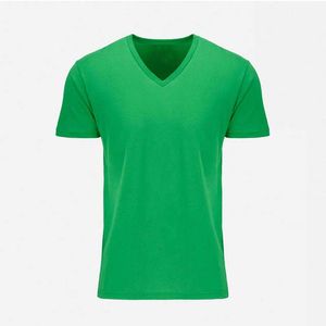 Camiseta Deportiva de Cuello en V para Hombre de Alta Calidad, 100% Algodón Poliéster, Corte Ajustado, Ropa Masculina, Talla Grande, Transpirable - Product Image 1