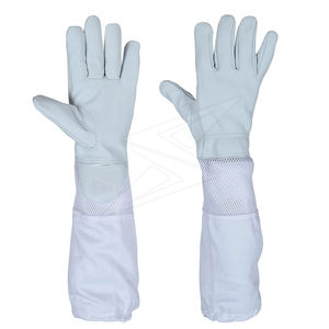 Guantes de apicultura de cuero de vaca de alta calidad 2025, función anticorte amarilla para apicultores con servicio OEM - Product Image 2