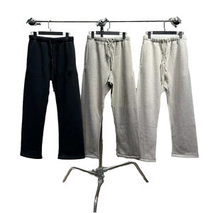 Pantalon de survêtement en coton Streetwear personnalisé pour hommes Pantalon de survêtement évasé avec jambe droite ample et cordon de serrage Conception décontractée de jambe large - Product Image 5