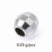 Perles découpées au laser de 2,5 mm, facettées, en argent sterling 925, pour la fabrication de bijoux, vente en gros