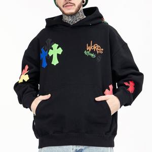 Sudadera con Capucha de Invierno 100% Algodón con Bordado de Parche Personalizado, Patrón de Letras, Tela Gruesa de Gran Tamaño para Suministro al por Mayor OEM - Product Image 3
