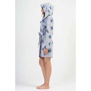 Bata corta con capucha de forro polar para mujer con bolsillos, sudaderas cómodas - Product Image 2