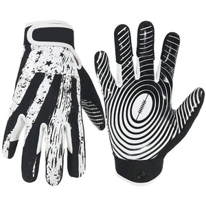 Gants de football américain pour enfants de marque personnalisée stock de gros cuir synthétique doré revêtement silicone grande adhérence antidérapant - Product Image 2