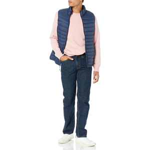 Vestes sans manches pour hommes très vendues, col montant, légères, fermeture éclair, gilet matelassé en polyester, style décontracté, fermeture éclair - Product Image 5