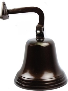 Campana Premium de aluminio fundido del barco NÁUTICO DE LA Marina | Regalos de decoración de guardería (11 pulgadas marrón) - Product Image 6