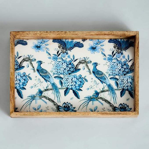 Plateau de service de grande taille en bois de manguier, fait à la main, écologique, élégant, finition polie, qualité alimentaire, décoration d'intérieur, forme de croissant - Product Image 2