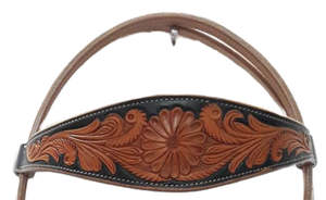 Western Horse Headstall Premium Bride en cuir de vachette usiné à la main avec motif floral Équipement d'équitation durable Exportation indienne - Product Image 3