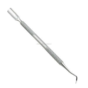 Herramienta de limpieza de cutículas de acero inoxidable con punta de cuchara, herramienta de precisión de doble cara para manicura, empujador de cutículas plateado de doble extremo - Product Image 4