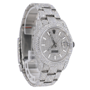 Montre en quartz moissanite personnalisée avec cadran en verre, style de rue de luxe pour hommes - Product Image 2