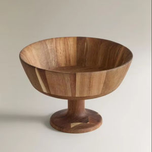 Ensaladera de madera de acacia hecha a mano al por mayor, Frutero de cocina y comedor hecho a mano en Vietnam - Product Image 1
