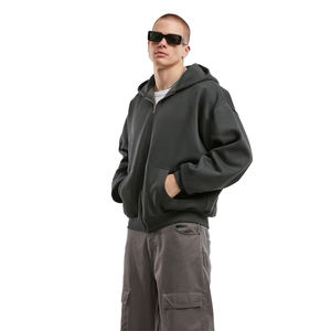 Jersey de algodón ligero con cremallera y capucha para hombre sudaderas con capucha lisas de secado rápido bordadas suaves de manga larga 4XL Casual para hombres Hoondis - Product Image 5