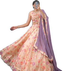 Exclusivo Presenting New Designer Tussar Silk con estampado floral Bright Festival Season Navaratri Collection Listo para stock - Product Image 1