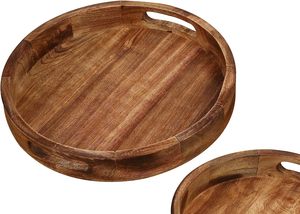 Lot de 2 paniers à fruits en bois pour comptoir, caisses d'organisation pour cuisine, salle de bain, garde-manger pour fruits, légumes, pain - Product Image 2