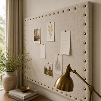 Tableau d'affichage en lin neutre, tissu artisanal, plusieurs tailles disponibles