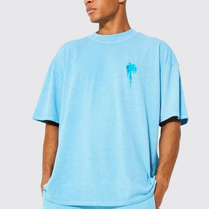 Meilleures ventes, ensemble short 2 pièces d'été décontracté avec logo personnalisé, ensembles courts surdimensionnés pour hommes avec broderie - Product Image 6