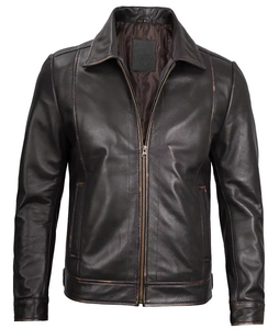 Chaqueta de Cuero de Piel de Vaca Gruesa de Nueva Llegada para Hombre, Temporada de Invierno, Diseño Adecuado, Precio Económico, Piel de Oveja Sintética - Product Image 1