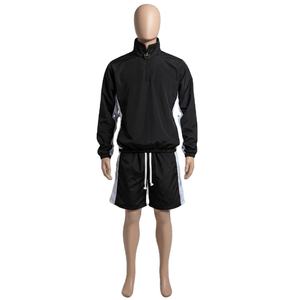 Conjunto Deportivo de Dos Piezas para Hombre con Logotipo Personalizado, Chaqueta Cortavientos y Pantalones Cortos de Poliéster para Otoño, Tallas Grandes - Product Image 1