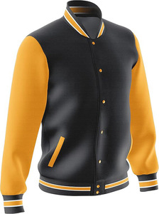 Venta al por mayor de chaquetas universitarias unisex, chaqueta de béisbol informal de lona de algodón con logotipo de diseñador personalizado, abrigo con letras a la moda - Product Image 5