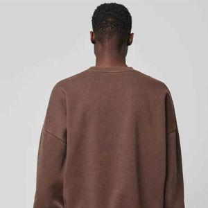 Sweat-shirt personnalisé en coton polaire à épaules tombantes brodé de grande taille quantité minimale de commande bas - Product Image 3