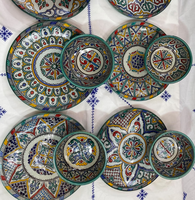 Ensemble de table en céramique marocaine fait main, peint à la main, service de table en céramique de Fès, décoration pour la maison