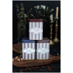 Square Metal <b>Canister</b> <b>Set</b> – 87x87x125 mm (<b>Set</b> of 3) Elegance Elegance Design - Product Image 1