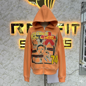 Sweat à capuche zippé imprimé à bas prix, qualité supérieure, bon matériel, fabriqué en usine, sweats à capuche pour hommes - Product Image 6