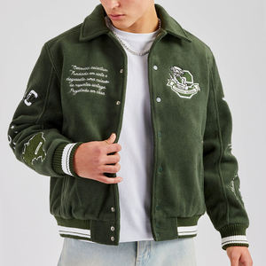 Veste de baseball universitaire pour hommes, veste d'hiver vintage personnalisée pour l'école, veste isolée pour hommes avec fermeture éclair sur le devant de style Eisenhower - Product Image 1