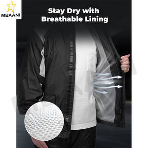 Combinaison de pluie imperméable pour hommes pour les sports motorisés avec pantalon pour la conduite à moto par temps de pluie intense Résistance à la pression de l'eau de 15000 mm - Product Image 3