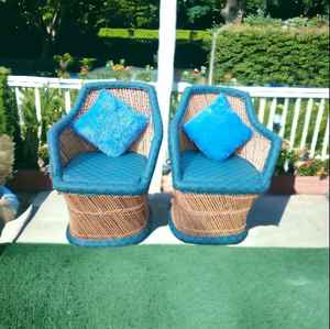 Chaise de jardin en bambou de luxe pour l'extérieur Ensemble de canapés en osier élégants Style design moderne portable pour chambre à coucher application parc - Product Image 5