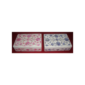 Elegantes cajas de almacenamiento de joyas de mármol con incrustaciones de nácar blanco con tamaño y forma personalizables - Product Image 1