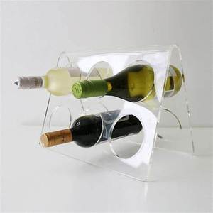 Support à vin en acrylique transparent pour une bouteille, présentoir autoportant pour bar et hôtel - Product Image 2