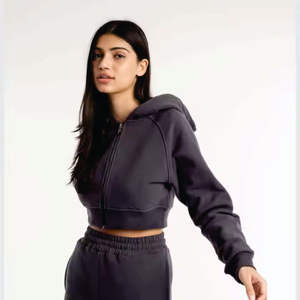 Sudadera con capucha de manga larga de algodón 100% Unisex, diseño recortado cuadrado, impresión personalizada, técnica de lavado ácido con lentejuelas para hombres para invierno - Product Image 2