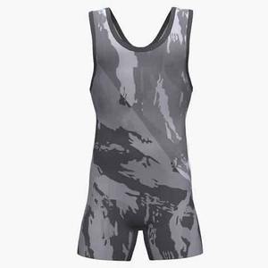 Combinaison de lutte pour hommes et jeunes, équipement d'exercice de musculation, couleur noire simple, extensible en spandex/polyester - Product Image 1