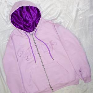 Fashion Zip up Winter Custom New Arrival Unisex Cotton Sweatshirt Outdoor <b>Soft</b> Fleece Silk Satin Lined Hoodie - Product Image 1