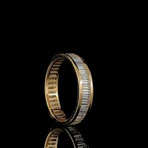 Full Eternity Band 14K Oro sólido Baguette Cut Lab Grown Diamond Proposing Ring Compromiso Wedding Party Gift Her For Partner - Product Image 3