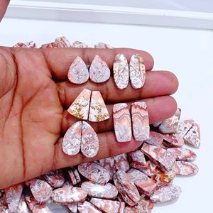 100% Natural AAA grado cuarzo Rosetta Jasper par cabujón de alta calidad al por mayor Rosetta Jasper piedra preciosa para la fabricación de joyas - Product Image 5