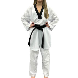 Uniforme de karate cómodo y transpirable Dobok de Taekwondo para mujer hecho a medida con tela preencogida para entrenamiento - Product Image 1