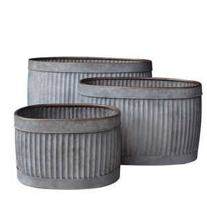 ตะกร้าชุบสังกะสีกัลวาปรับแต่งได้สำหรับตกแต่งสวนในบ้านที่ทำจากโลหะชุบสังกะสี - Product Image 1