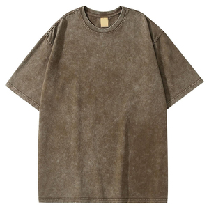 Venta al por mayor de camisetas lavadas con ácido vintage personalizadas para hombre de moda pesada 100% algodón de gran tamaño fabricante de ropa para hombre - Product Image 1