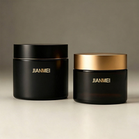 Pot en verre noir mat de luxe avec couvercle hermétique pour crème pour le visage haut de gamme, sérum, liquide, sucre, médicaments, bijoux, rangement, cadeau