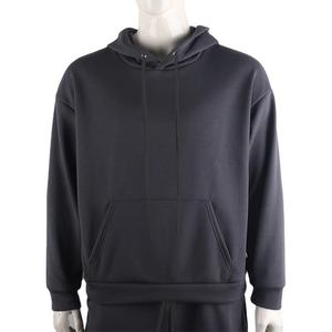 2025 nouveau Style hommes mode 100% coton survêtement solide à manches longues à capuche et pantalons de survêtement amples costume de sport décontracté - Product Image 3